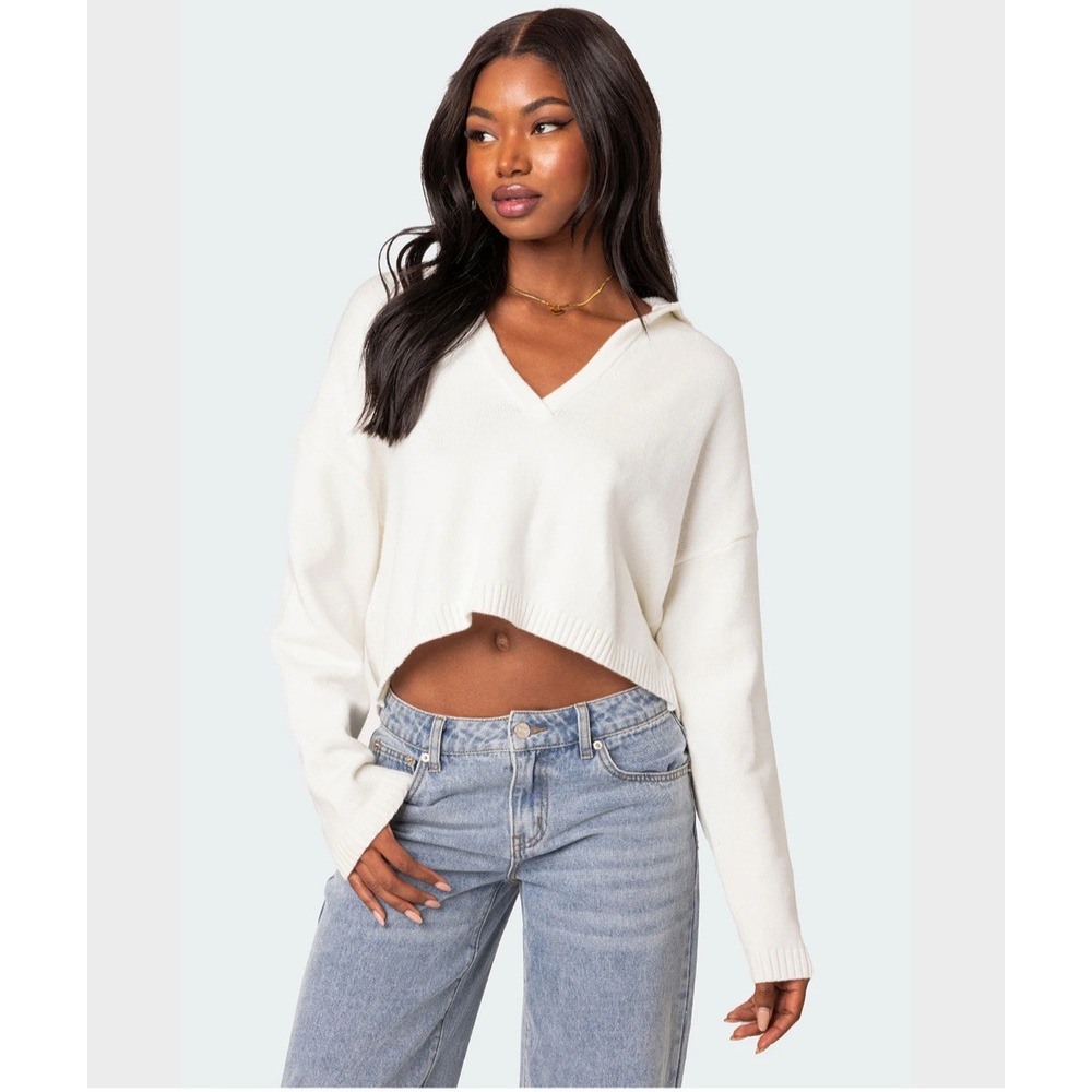 Edikted "Marcie" Oversized Sweater Womens Small White NWT
